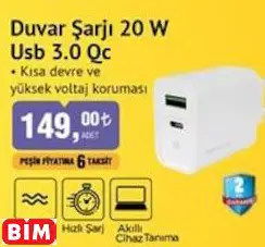 POLOSMART DUVAR ŞARJI 20 W USB 3.0 QC POLOSMART DUVAR ŞARJI 20 W USB 3.0 QC